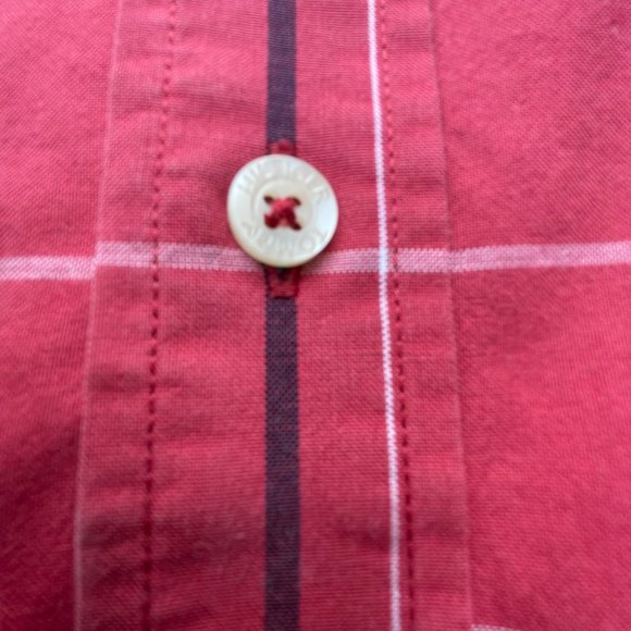 Tommy Hilfiger Short Sleeved Red Check Buttoned Down Shirt Size L - Picture 5 of 8